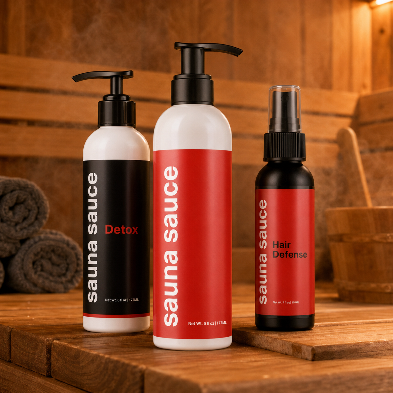 Sauna Sauce Ultimate Bundle with Original, Detox, and Hair Defense