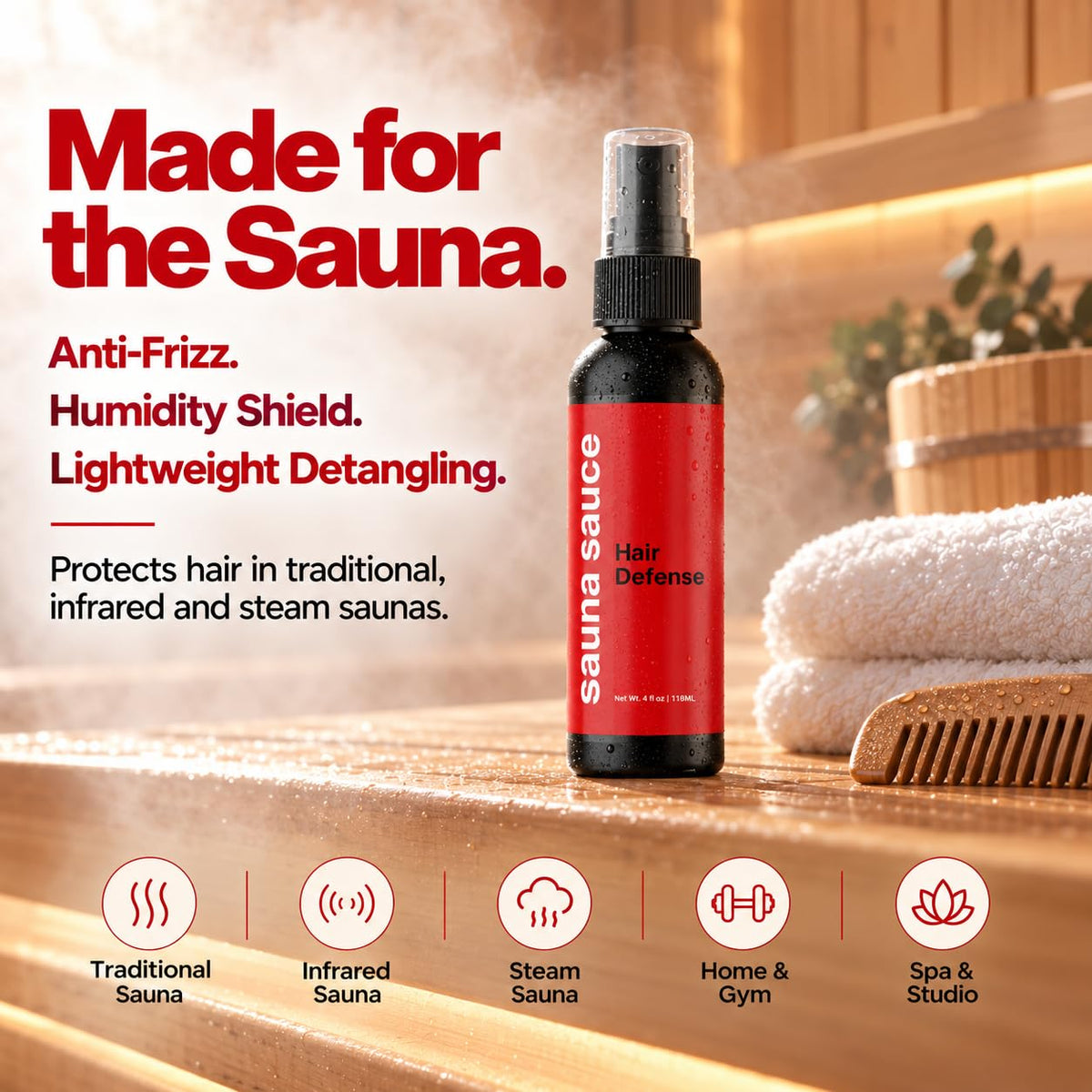 Sauna Hair Defense, 4 Fl. Oz Spray
