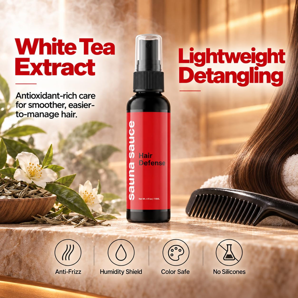 Sauna Hair Defense, 4 Fl. Oz Spray